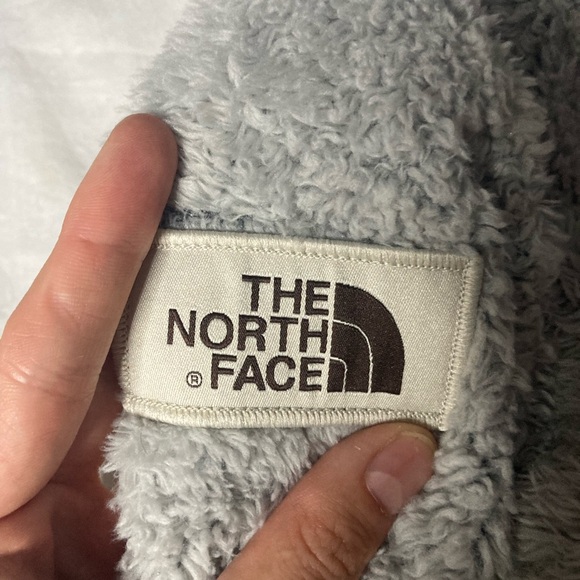 The North Face Gray Teddy Zip Up Jacket with High Collar Size Small - Picture 3 of 6